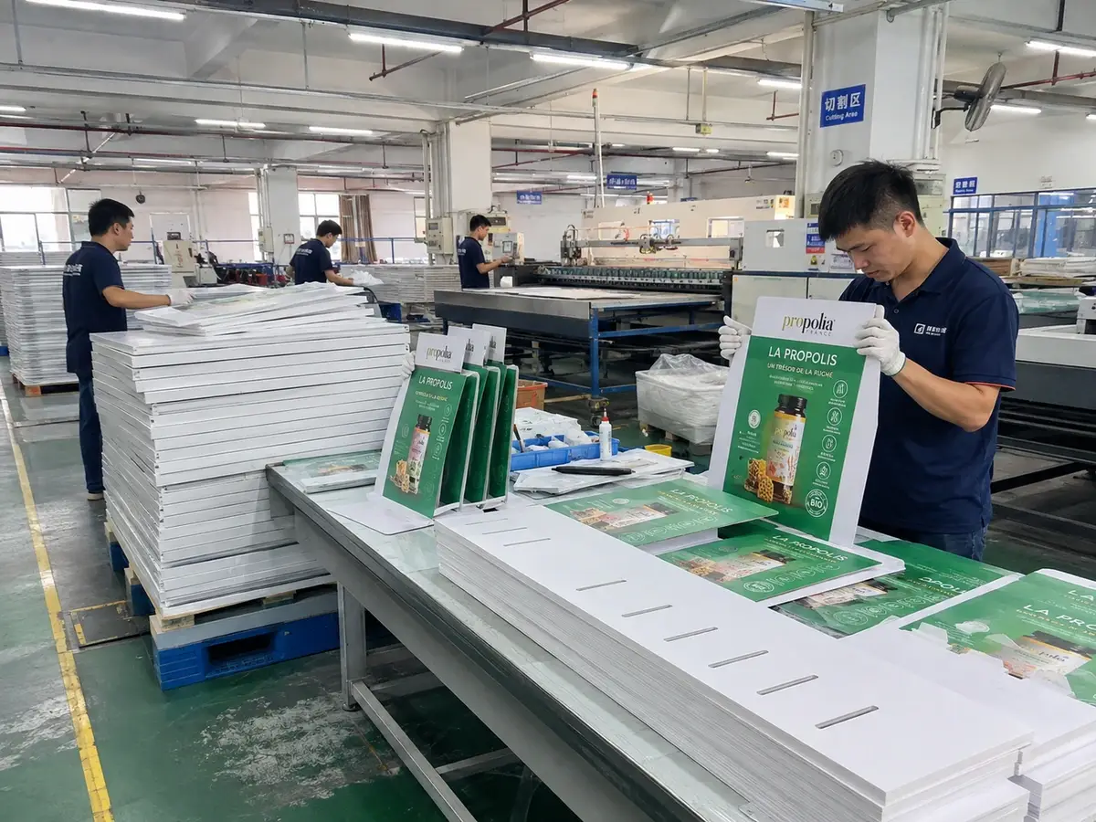 PVC display mass production and quality control inspection